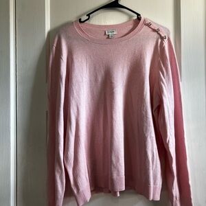 Pink Button-Shoulder Sweater